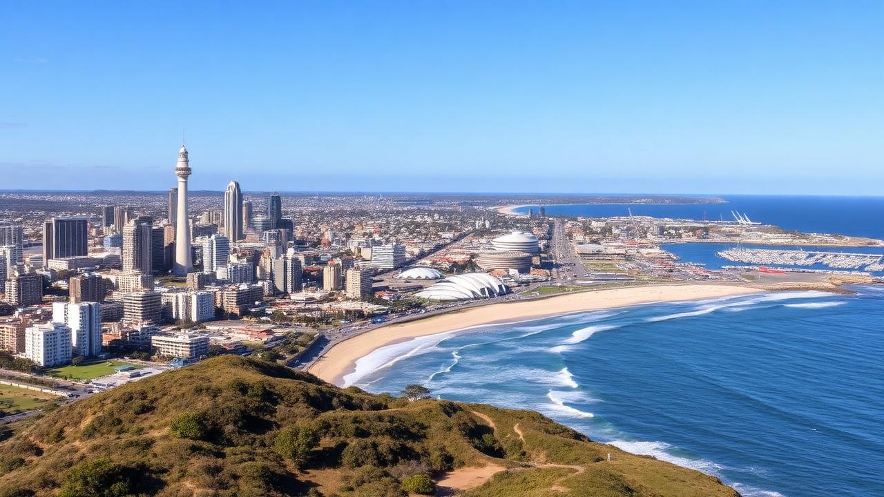 Newcastle harbour and coastline in New South Wales